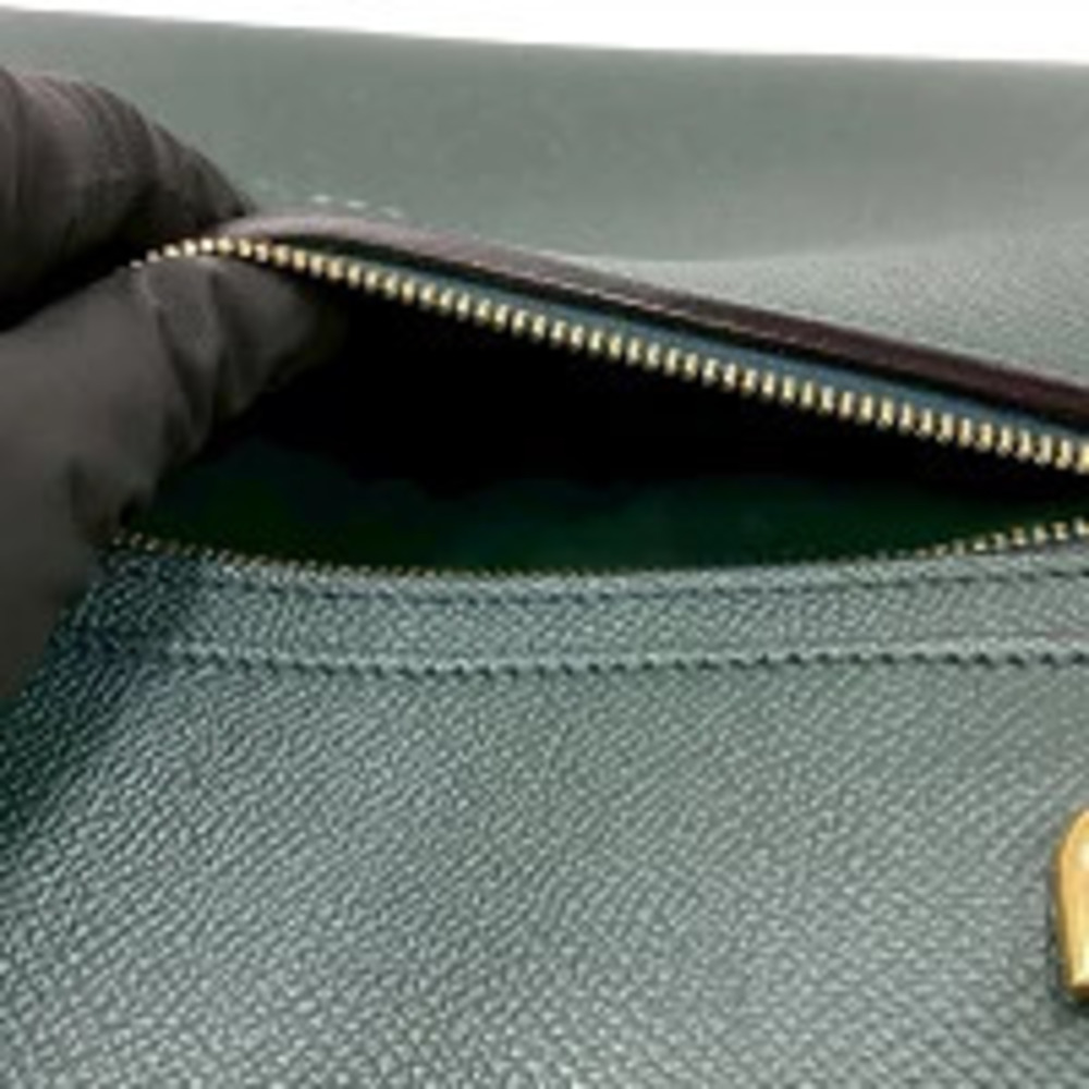 CELINE Belt Bag Leather Handbag Shoulder Clutch Dark Green - Picture 10 of 10